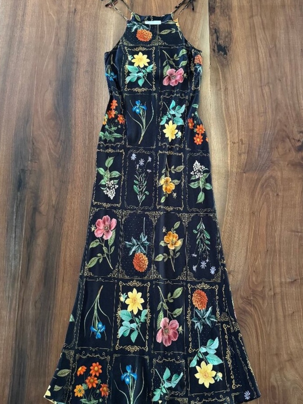 Anthropologie Botanical Halter Maxi Dress with Multicolor Blooms - Picture 4 of 6